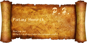 Patay Henrik névjegykártya